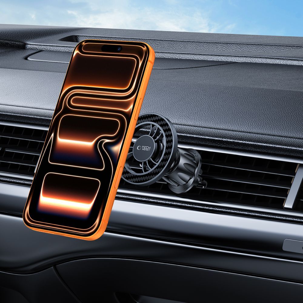 Support Auto Magnétique Tech-Protect N56 Carbon Vent, Universel, Noir