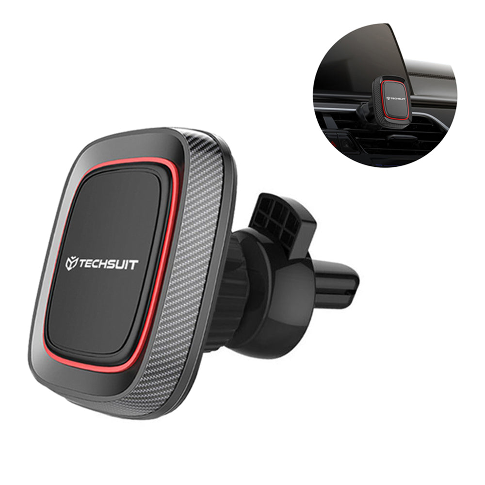 Magnetische Autohouder Techsuit S5, Universeel, Zwart Rood