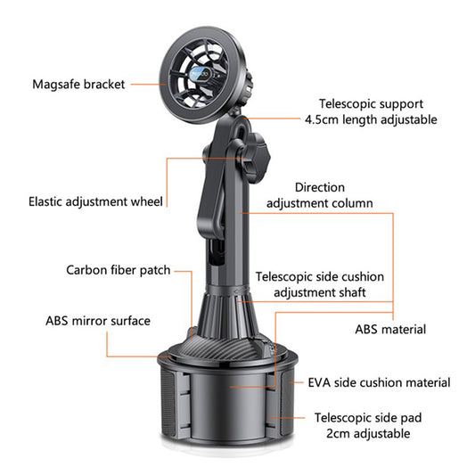 Magnetische Autohouder Yesido C200, Universeel, Zwart