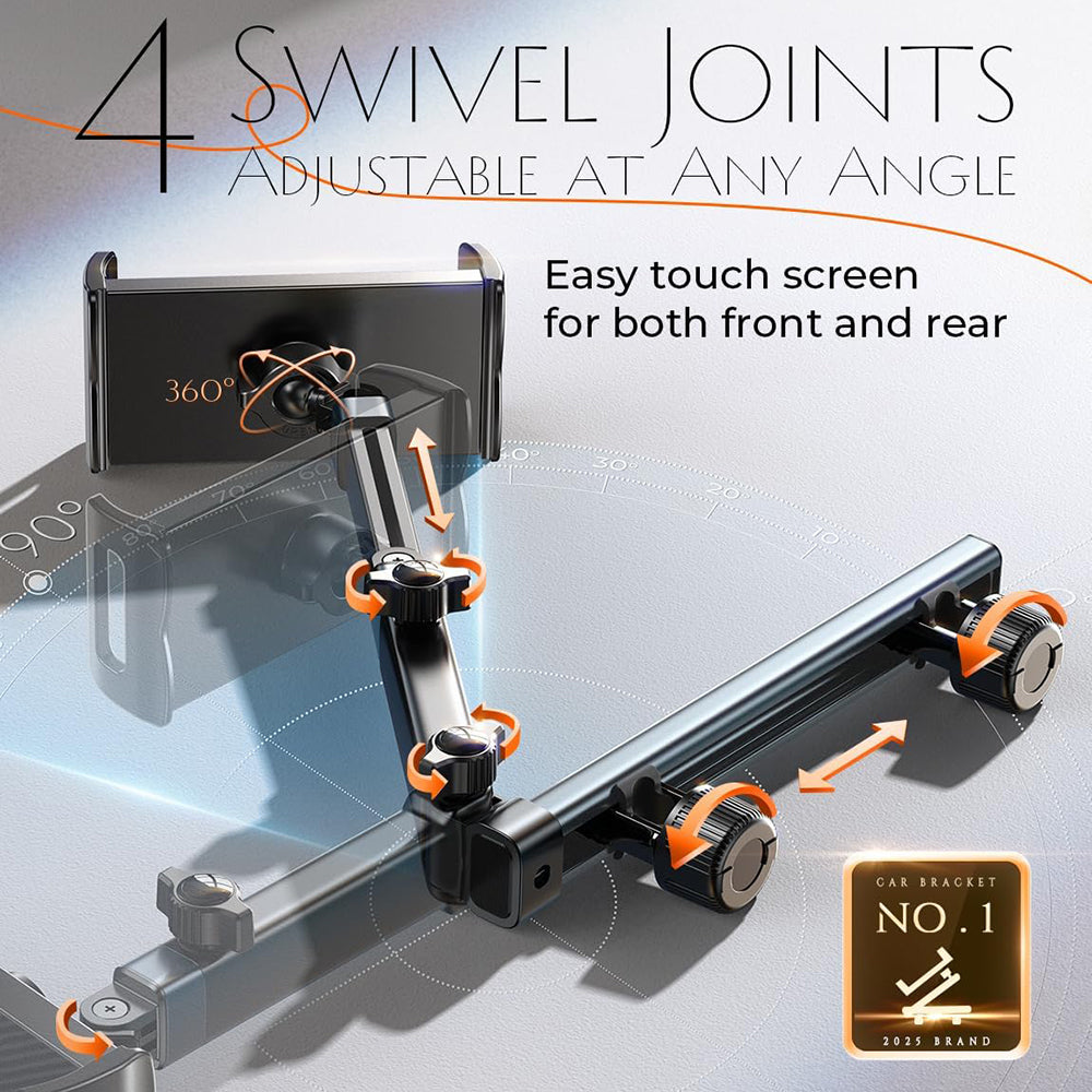 Support Auto Appui-tête Lisen pour Téléphone / Tablette, 4.7 pouces - 12.9 pouces, Noir YL0423090004