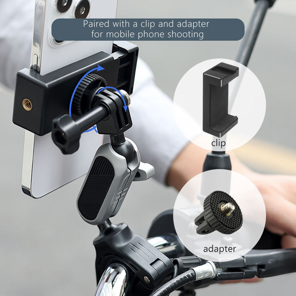 Fahrradhalterung Sportkamera Techsuit JX-008 für GoPro, Grau