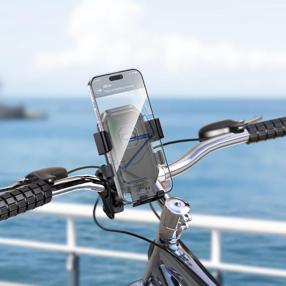 Borofone BH141 Camino Bicycle Motorcycle Mount, 6inch - 7inch, Black