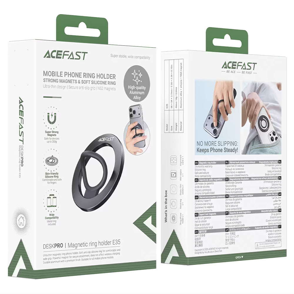 Support Anneau Acefast E35, Universel, Noir