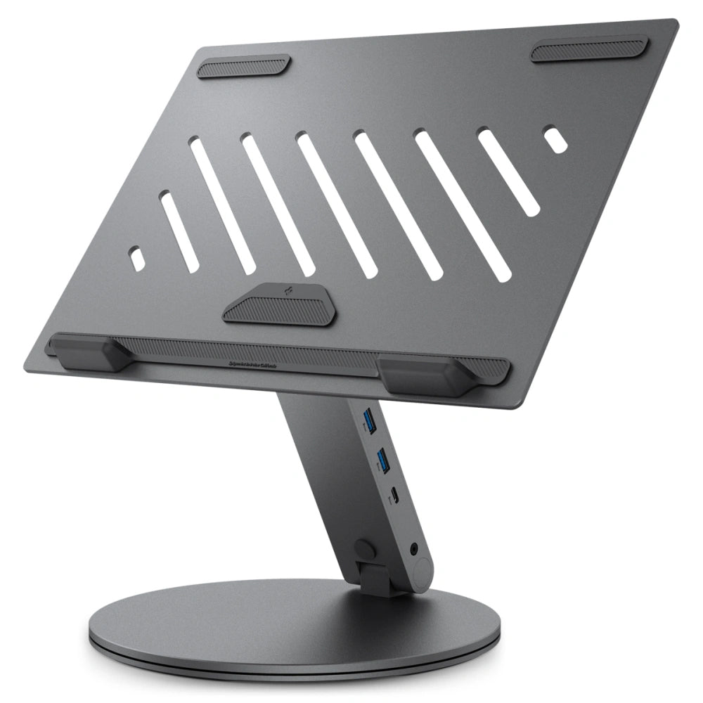 Spigen LD204H Laptopstandaard met Hub max. 15.6inch, Grijs AMP08885