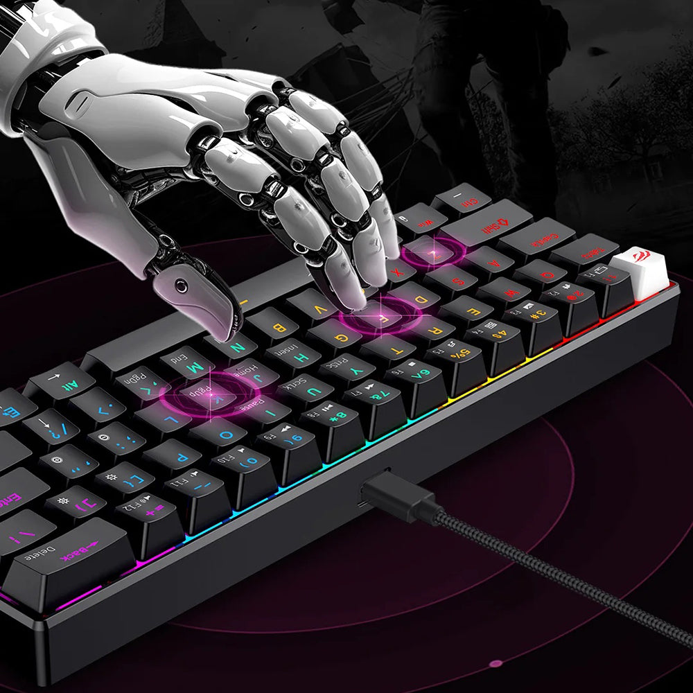 Gaming Toetsenbord HAVIT KB903L, RGB, 1.8m, Wit Transparant