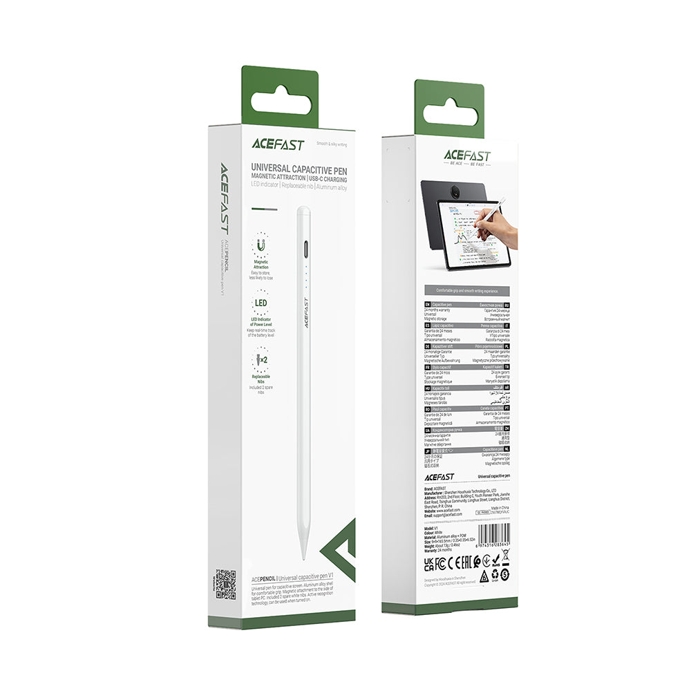 Touch Pen Acefast V1, Version Active, Blanc