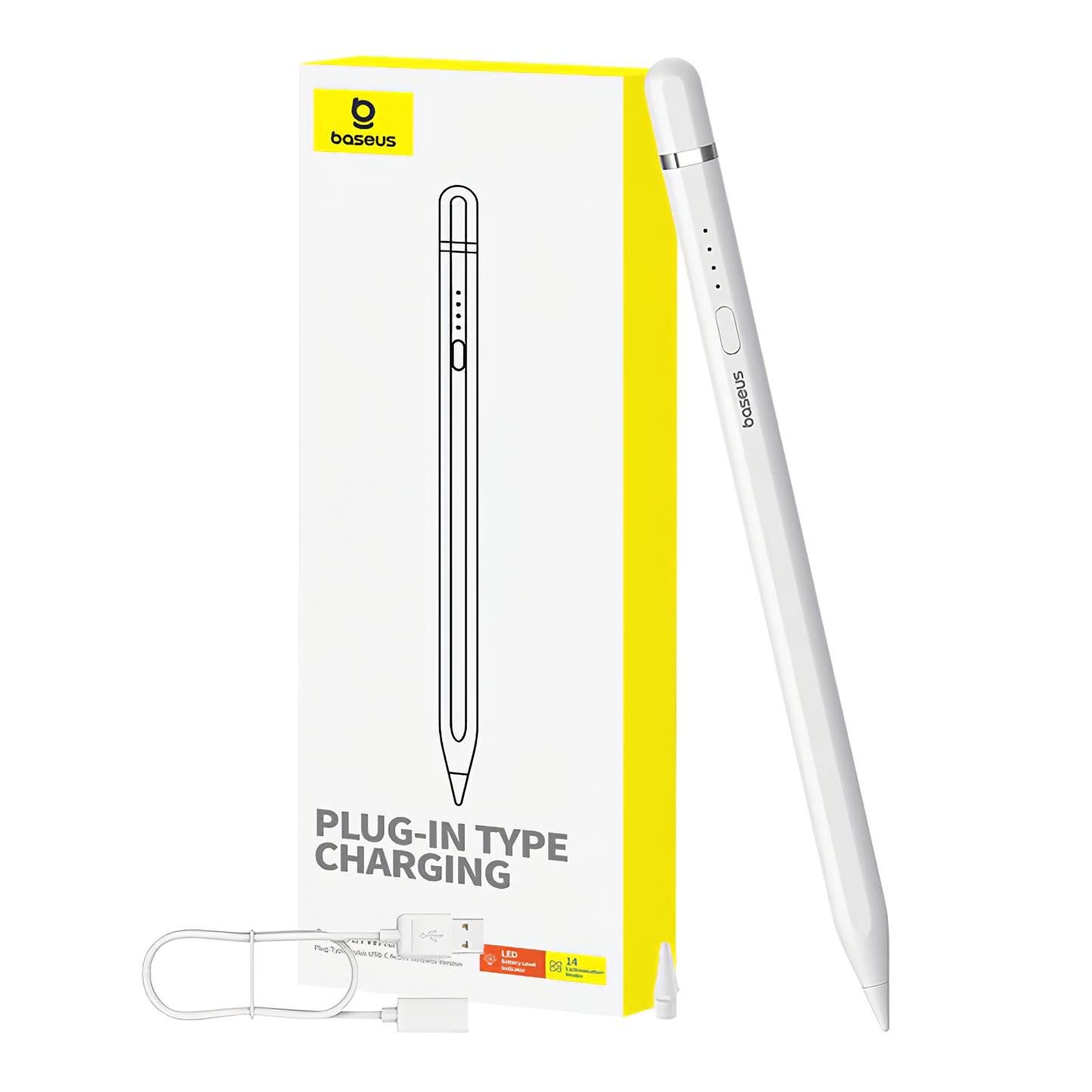 Touch Pen Baseus Smooth Writing 2 Series voor Apple iPad, Actieve Plug-In Versie, Wit P80015806211-00