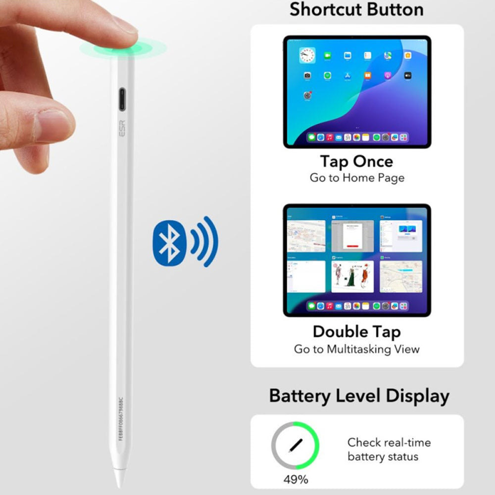 Touch Pen ESR Geo pour Apple iPad, Version Active, Blanc
