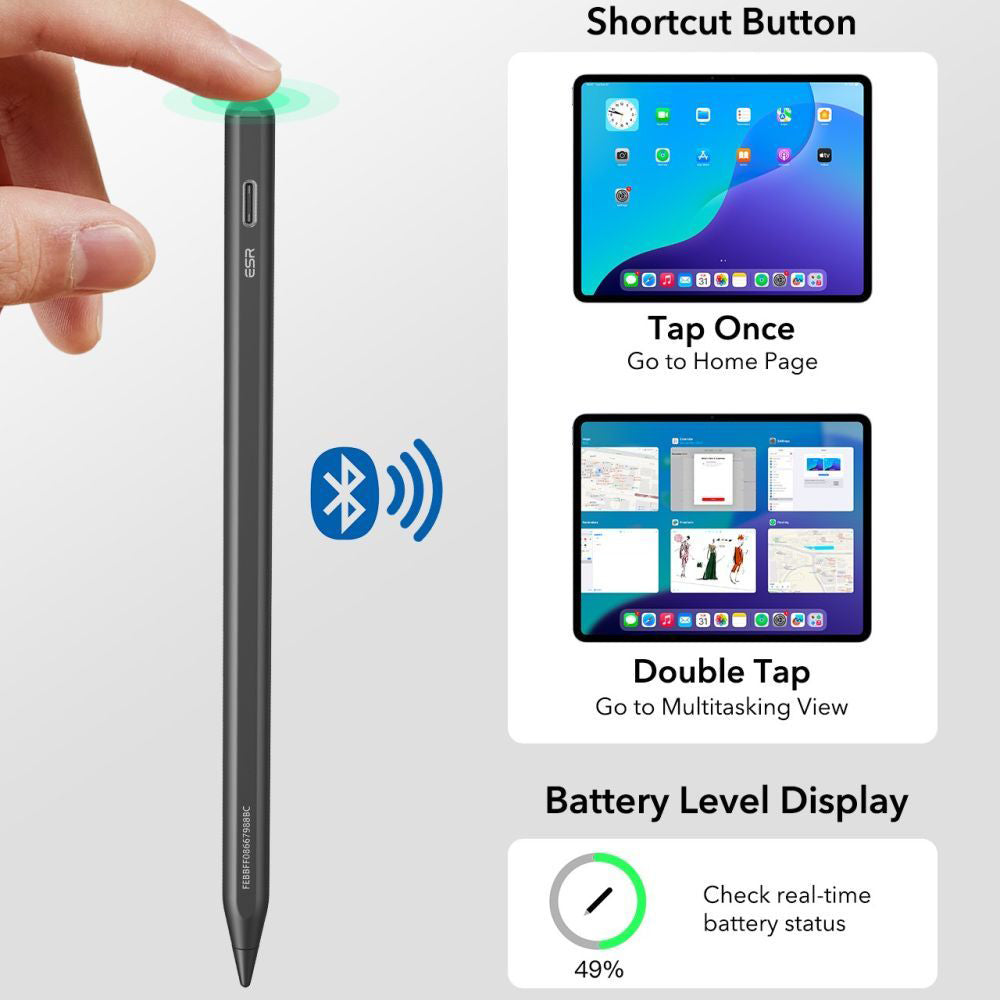 Touch Pen ESR Geo voor Apple iPad, Actieve Versie, Zwart