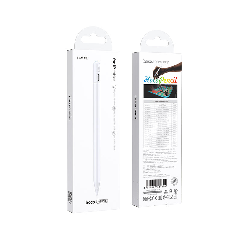 Touch Pen HOCO GM113 voor Apple iPad, Actieve Versie, Wit