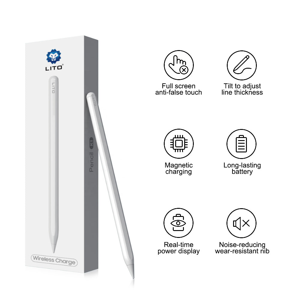 Touch Pen Lito K1 voor Apple iPad, Actieve Versie, Wit