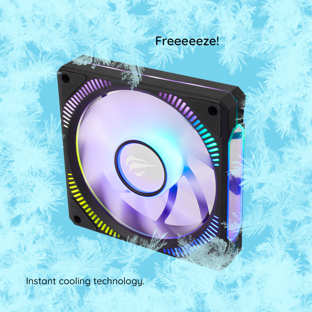 Ventilator HAVIT F2096, RGB, 1800RPM, 30dB, 3W, Zwart