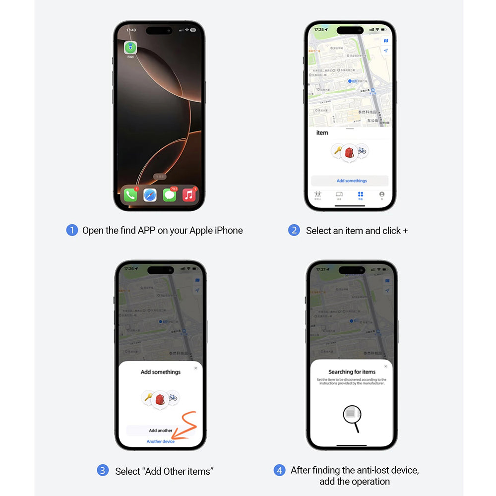 Acefast SmartTag S1 voor iOS Series, Grijs