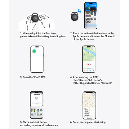 Acefast SmartTag S2 für iOS-Serie, Schwarz