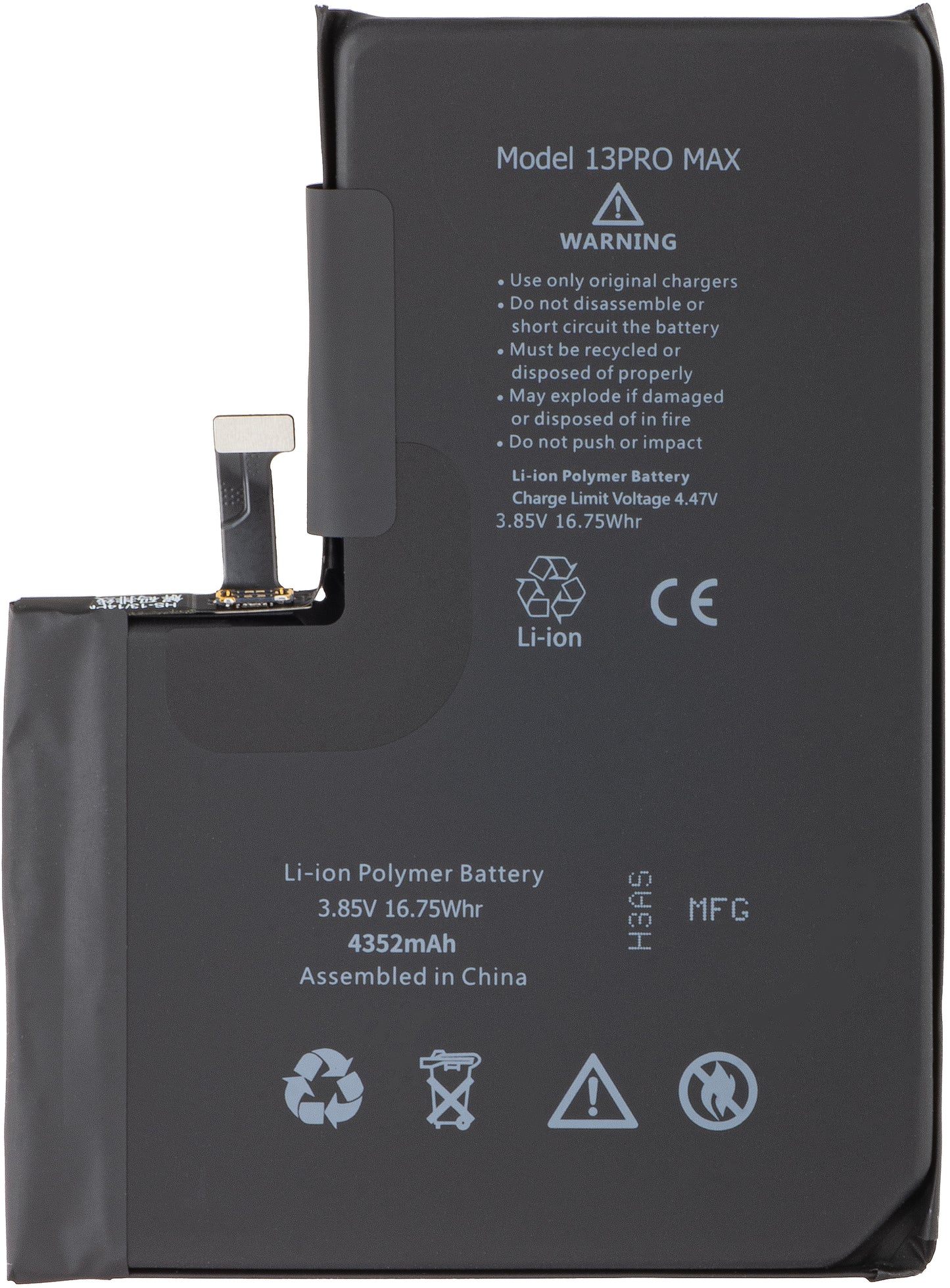 Batterie Apple iPhone 13 Pro Max avec intégration Flex Band BMS (sans soudure de contact) 