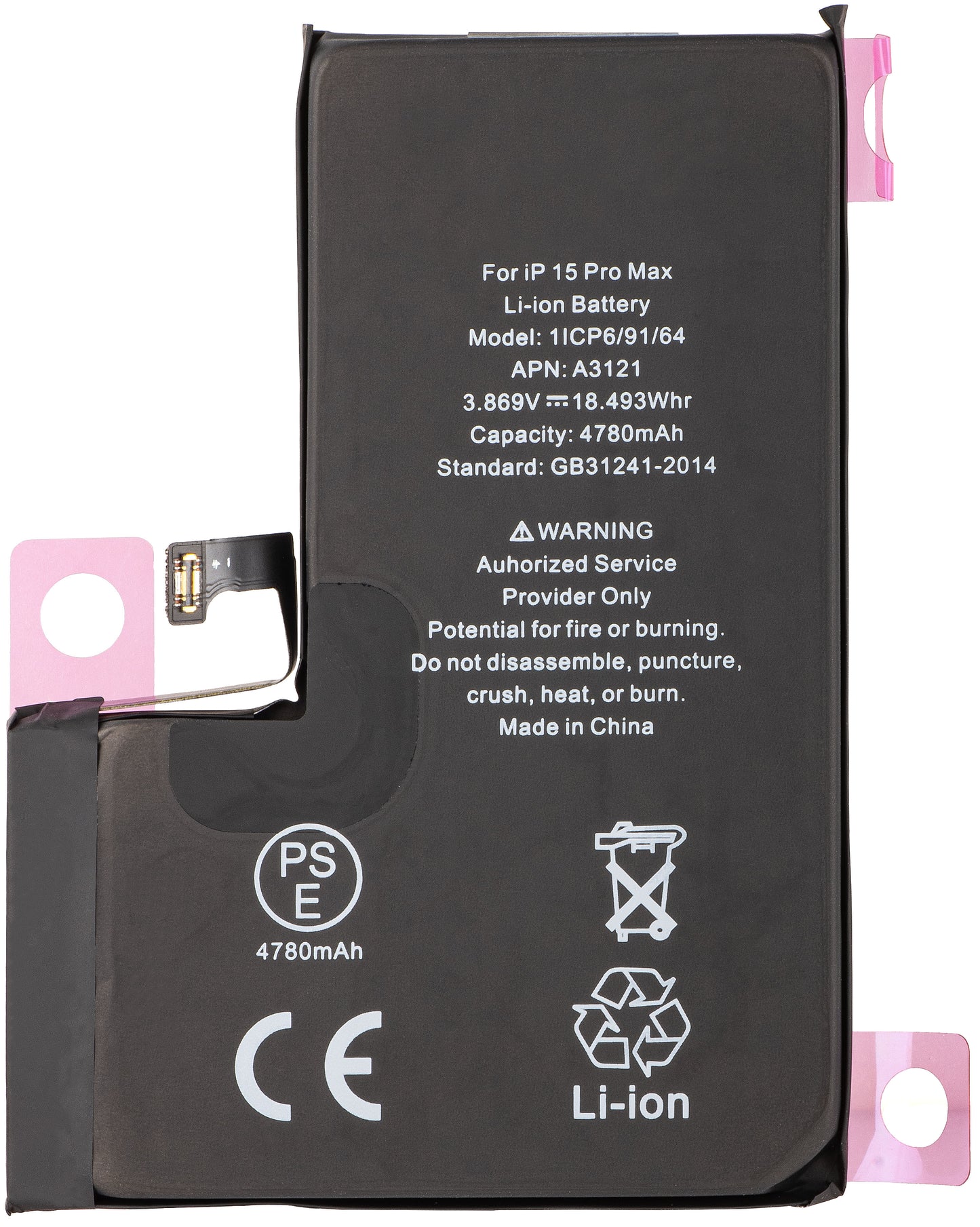 Apple iPhone 15 Pro Max Accu, Diagnostic High Capacity