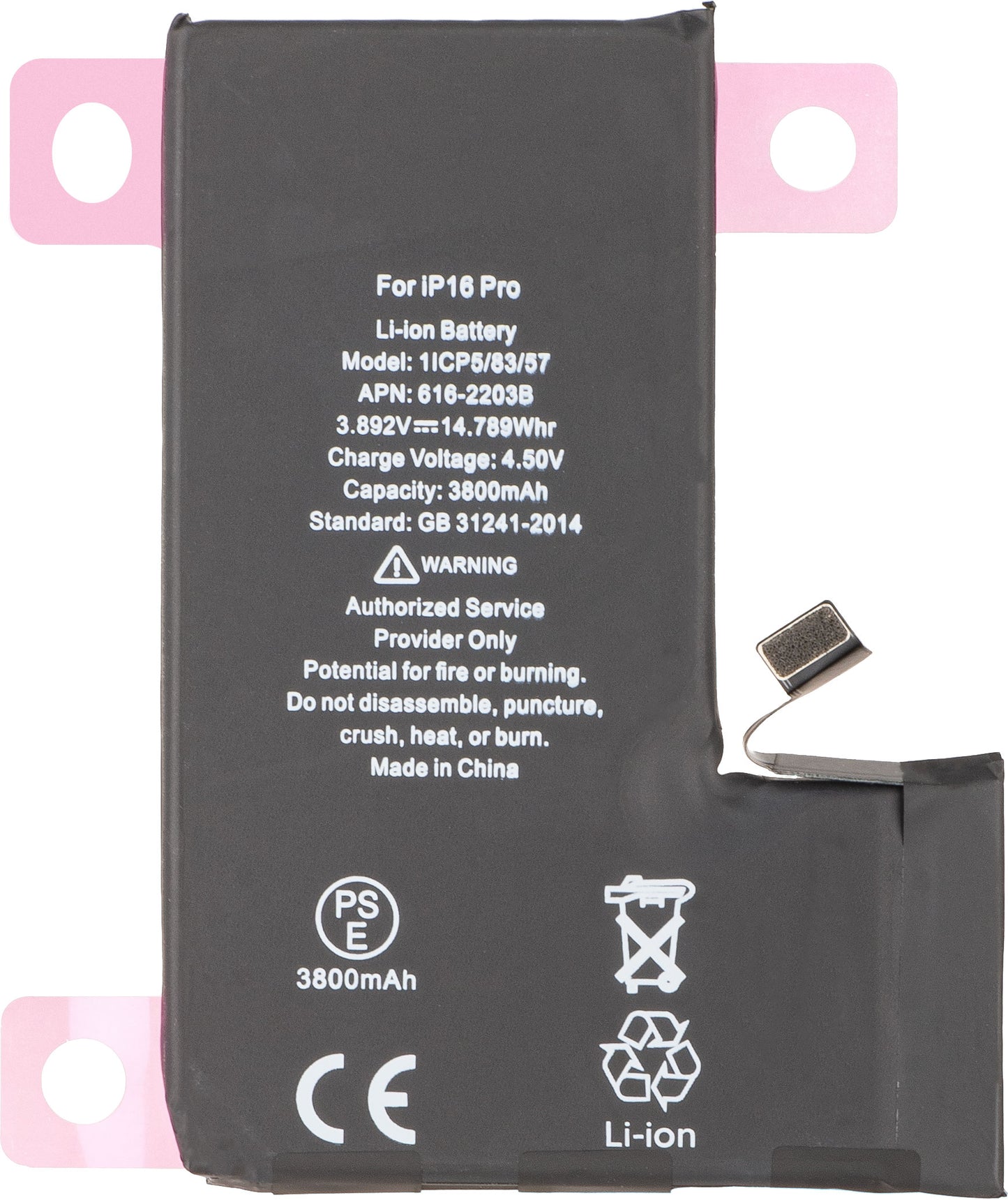 Apple iPhone 16 Pro batterij, hoge capaciteit