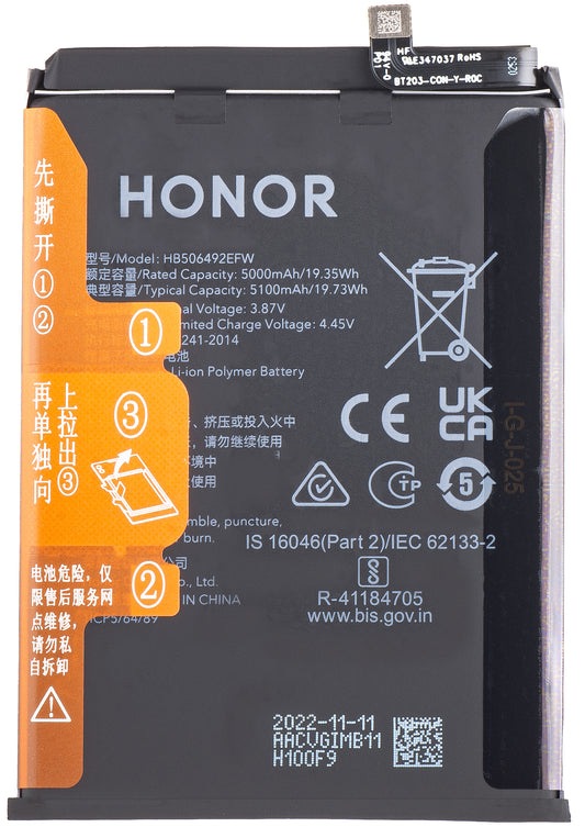 Honor Magic5 Lite batterij, HB506492EFW, Service Pack 0235AEMV 