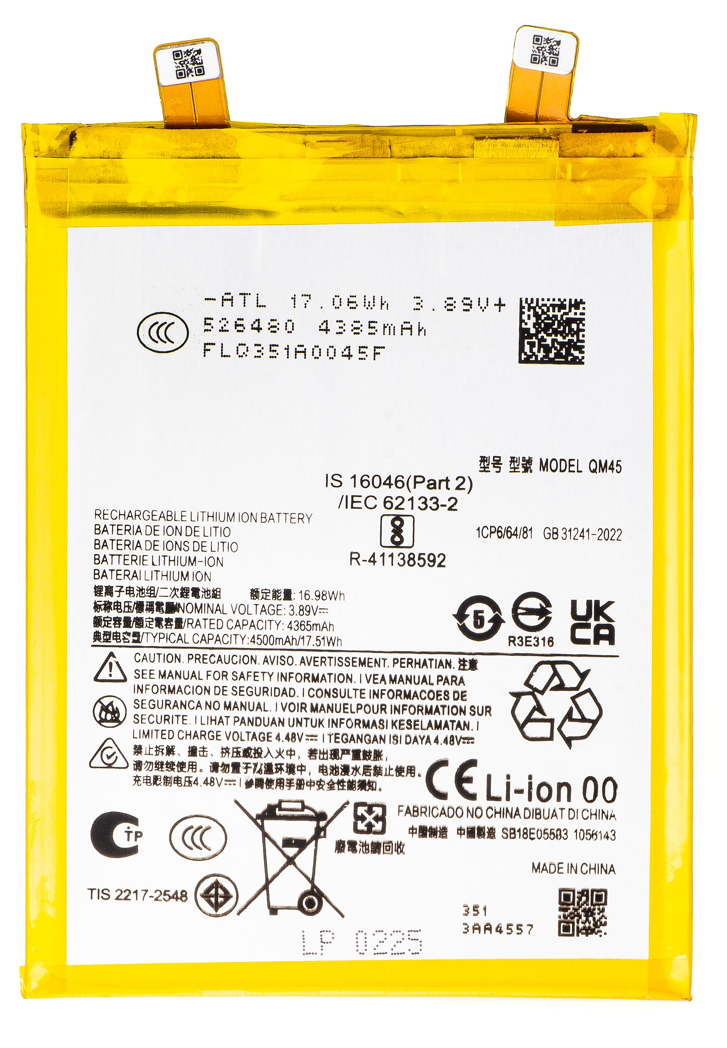 Accu voor Motorola Edge 50 Pro, QM45
