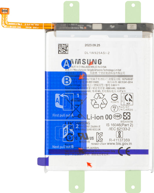 Akku Samsung Galaxy M13 M135 / A13 5G A136, EB-BM135ABS, Service Pack GH82-29136A