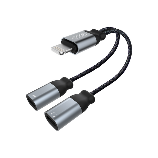 Adaptateur Audio Lightning - 2 x Lightning XO Design NB-R160A, Gris
