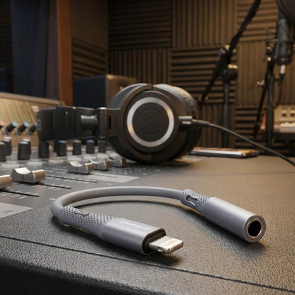 Audio Adapter Lightning - 3.5mm Techsuit AC2 SoundFlex, Grijs