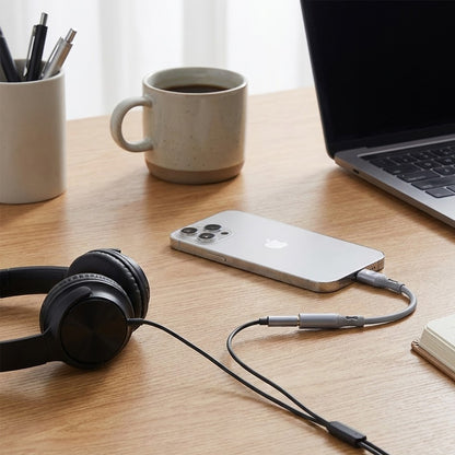 Audio Adapter Lightning - 3.5mm Techsuit AC2 SoundFlex, Grijs