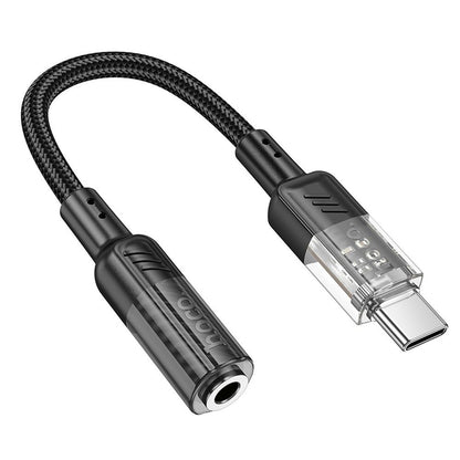 USB-C - 3,5 mm audio-adapter HOCO LS37, zwart 