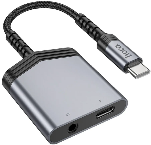 Adaptateur Audio USB-C - USB-C / 3.5mm HOCO LS39, Noir