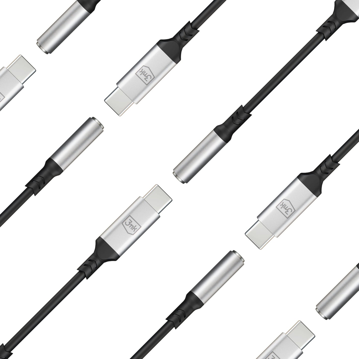 Adaptateur Audio USB-C - 3,5 mm 3MK, Argent