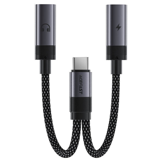 Adaptateur Audio USB-C - 2 x USB-C Acefast J14, Noir