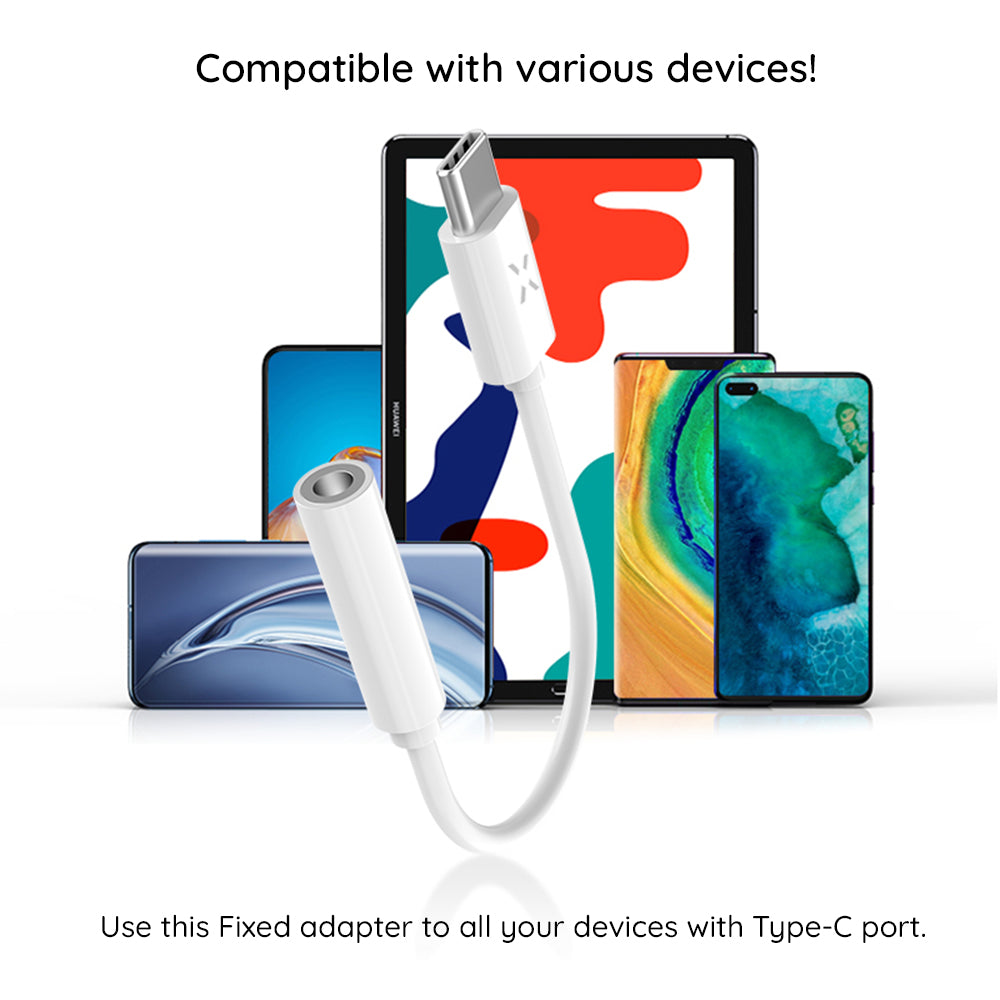 Audio-Adapter USB-C - 3.5mm Fixed, Weiß