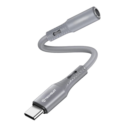 Audio Adapter USB-C - 3.5mm Techsuit AC1 SoundFlex, Grijs