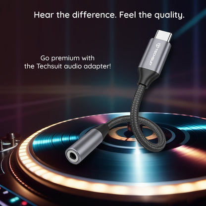 Audioadapter USB-C - 3,5mm Techsuit AC12 FuseXound, Grau, Set 2 Stück