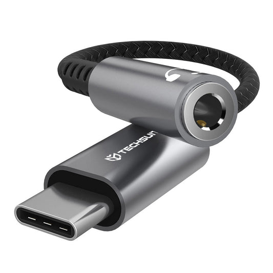 Audio Adapter USB-C - 3.5mm Techsuit AC14 SonicPiX, Grijs