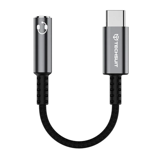 Audio Adapter USB-C - 3.5mm Techsuit AC14 SonicPiX, Grijs