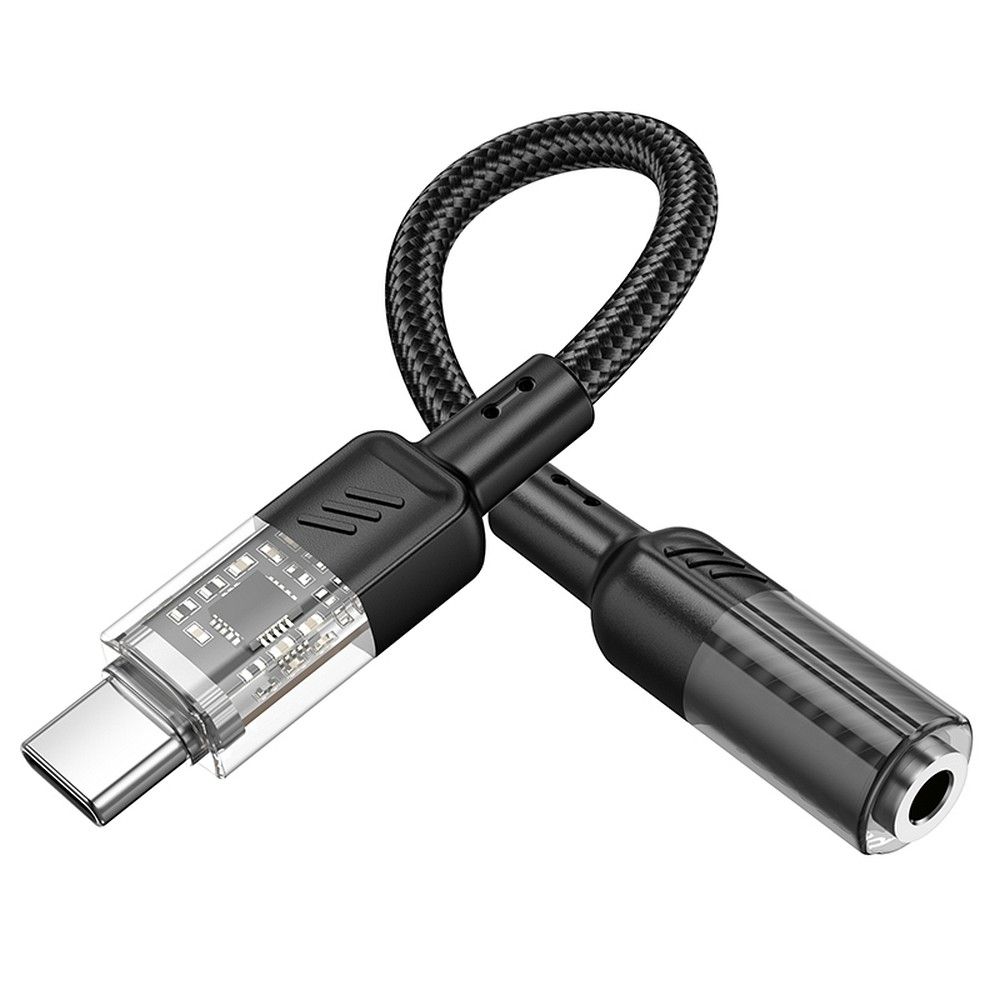 USB-C - 3,5 mm audio-adapter HOCO LS37, zwart 