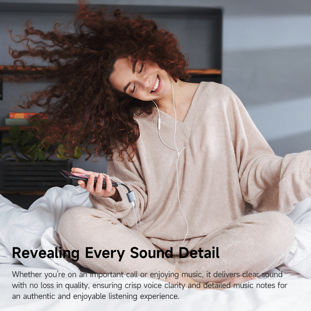 Adaptateur Audio USB-C - USB-C / 3.5mm McDodo CA-3120, Gris