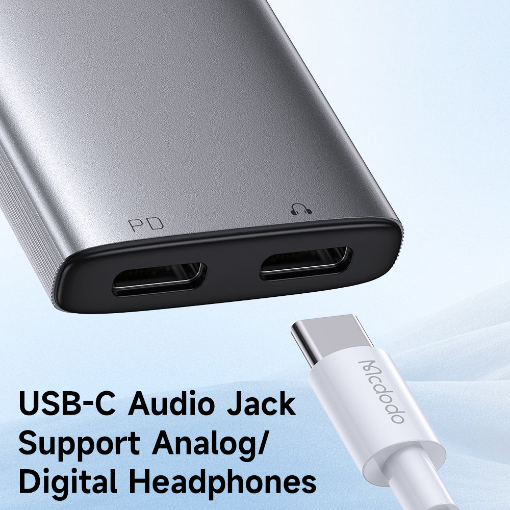 Audio Adapter USB-C - USB-C / USB-C McDodo CA-5570 Wales, Grijs