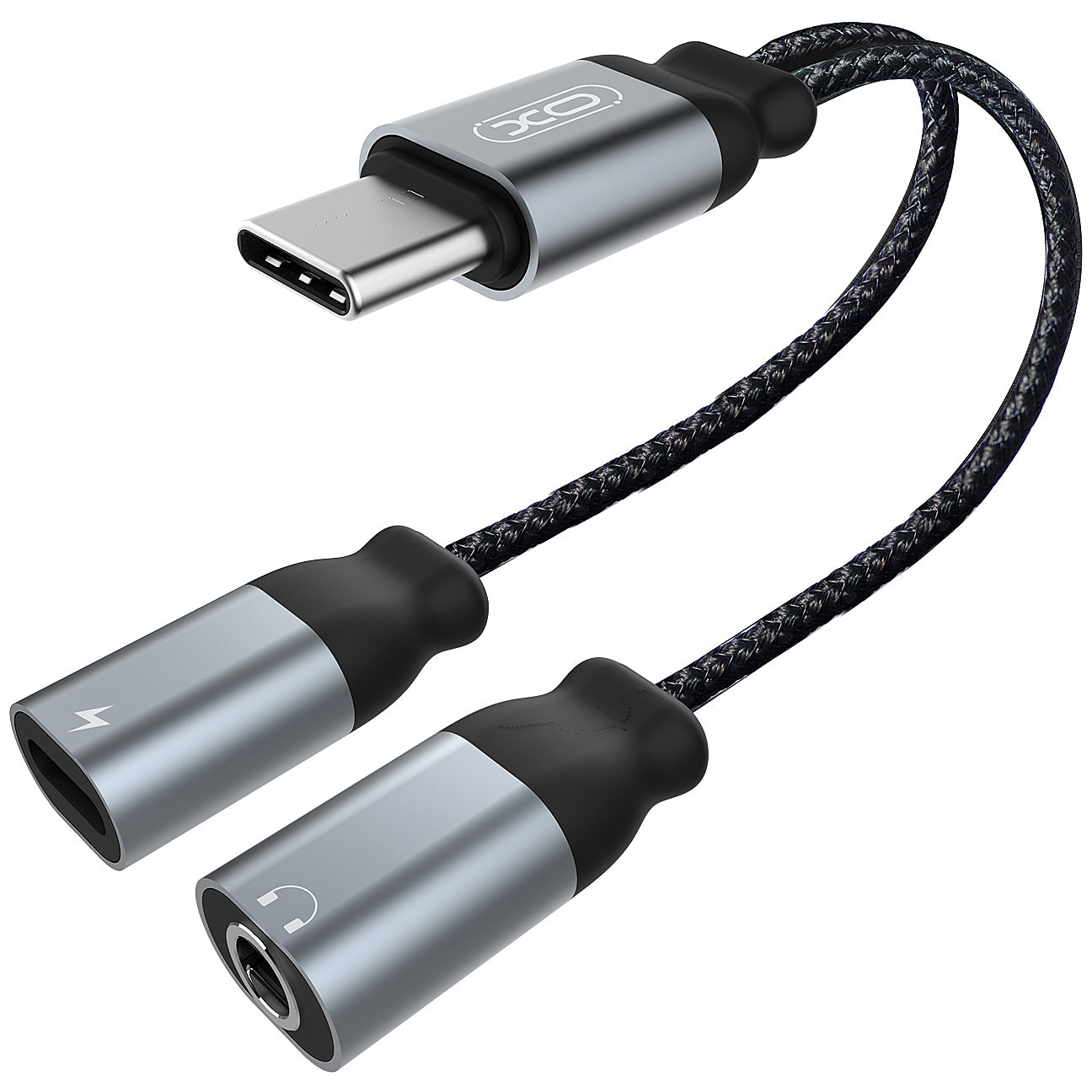 Audio Adapter USB-C - USB-C / 3.5mm XO Design NBR160B, Zwart