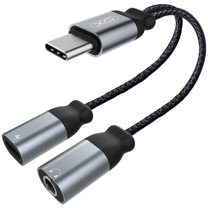Audio Adapter USB-C - USB-C / 3.5mm XO Design NBR160B, Zwart