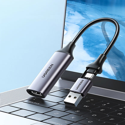 Audio- en videoadapter USB-A / USB-C - HDMI UGREEN CM489, Grijs 