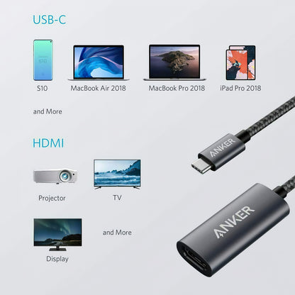 USB-C to HDMI Audio and Video Adapter Anker PowerExpand+, Gray A83120A1