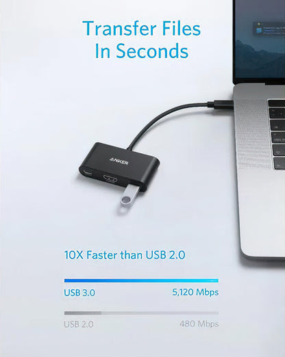 Audio- und Videoadapter USB-C - USB-C / HDMI / USB-A Anker PowerExpand, Schwarz A8339HA1