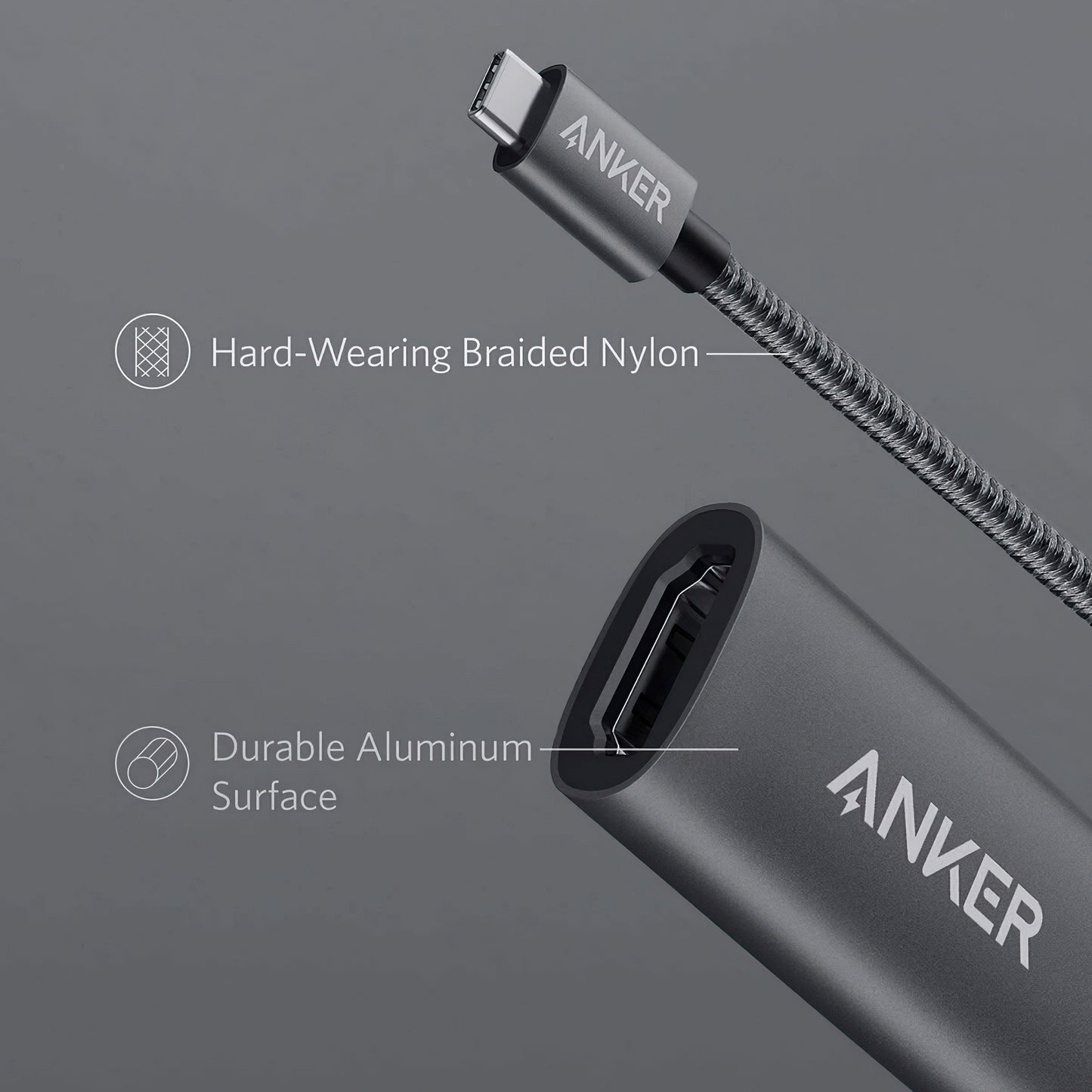USB-C to HDMI Audio and Video Adapter Anker PowerExpand+, Gray A83120A1