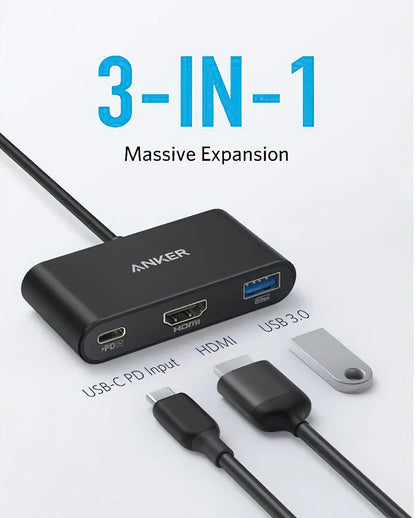 Audio- und Videoadapter USB-C - USB-C / HDMI / USB-A Anker PowerExpand, Schwarz A8339HA1