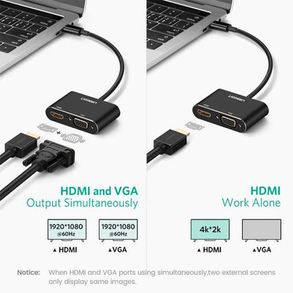 Videoadapter UGREEN CM449, USB-A - HDMI / VGA, Grau