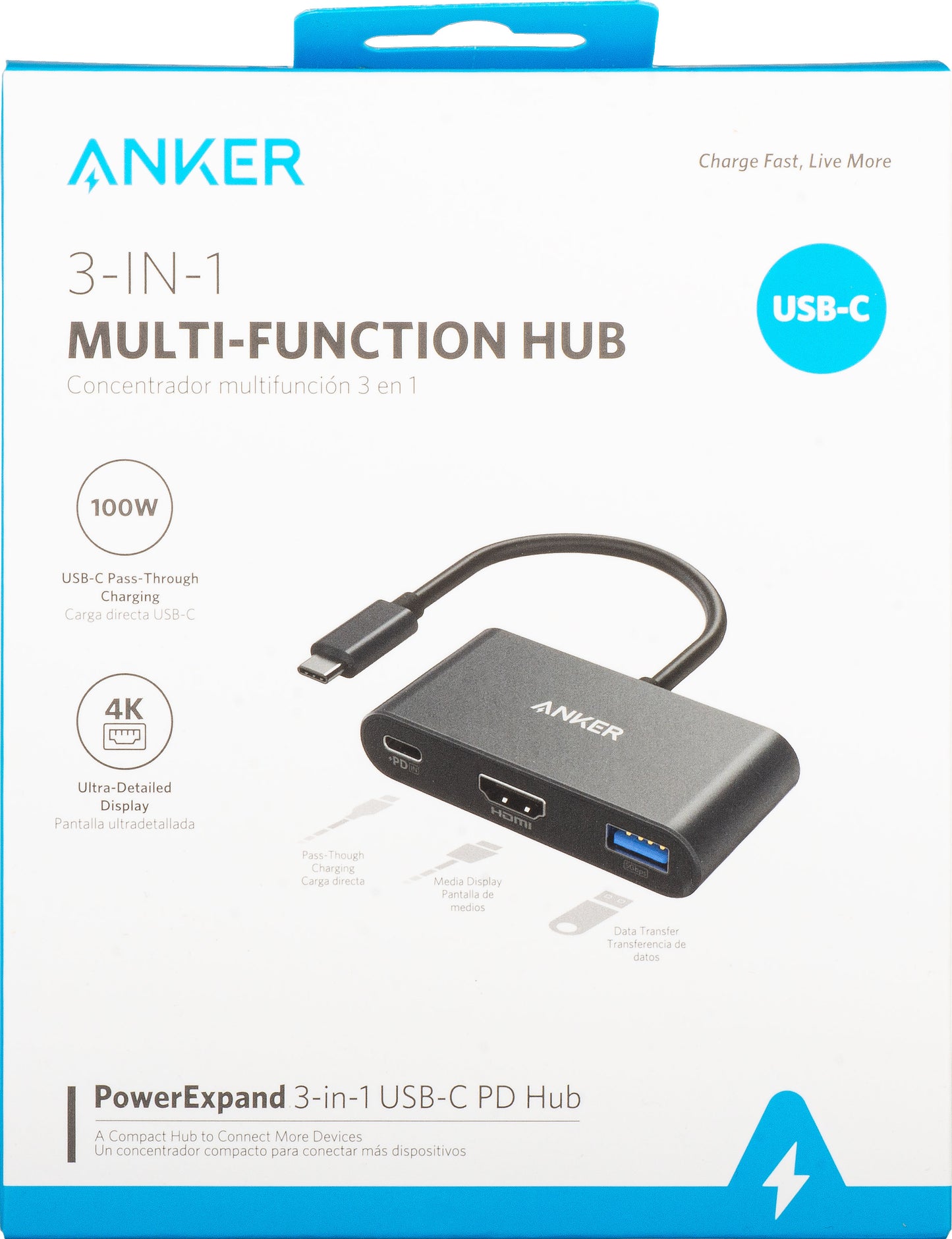 Audio- en Videoadapter USB-C - USB-C / HDMI / USB-A Anker PowerExpand, Zwart A8339HA1