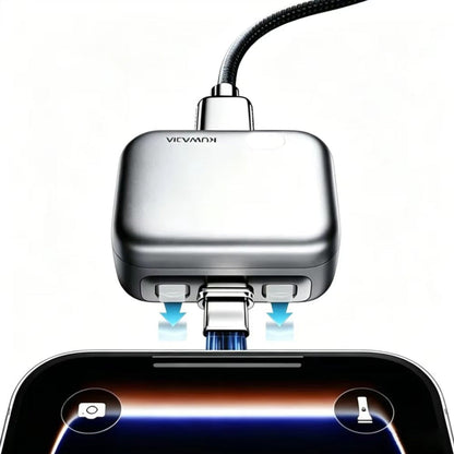 Auto Disconnect USB-C Adapter KUWAJIA KH-51 voor Voeding met Automatische Uitschakeling en Batterijbescherming, Zilver