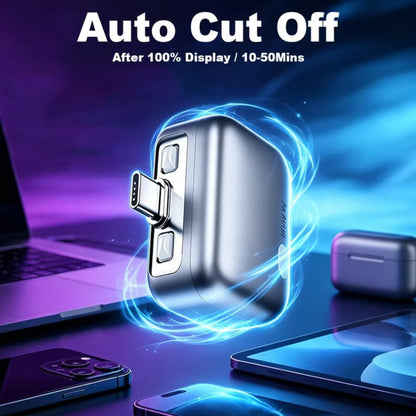 Auto Disconnect USB-C Adapter KUWAJIA KH-51 voor Voeding met Automatische Uitschakeling en Batterijbescherming, Zilver